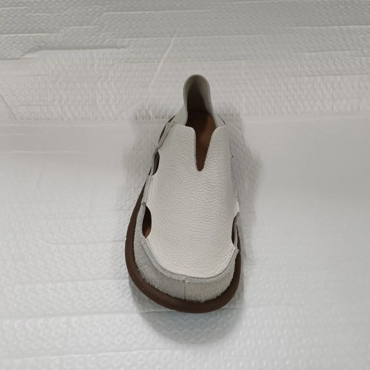 Koznoy 2cm Sandały Ethnic Sewing Natural Genuine Leather Summer Soft Soled Comfy Women Slip on Oxford Loafer Flats Slipper Shoes