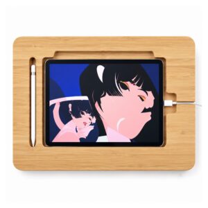 Bambusowa podstawka do rysowania na tablecie z regulacją kąta - wariant wersja B - iPad Pro 12,9 cala