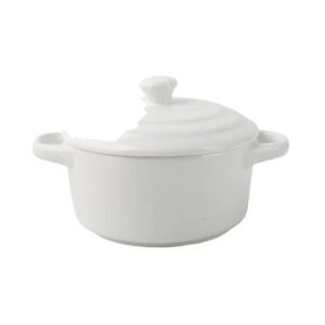 Ceramiczne naczynie żaroodporne z pokrywką 300 lub 450 ml, kokilka - wariant biały, mały 300 ml