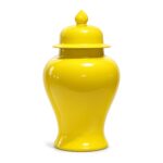 Ceramiczny wazon z pokrywką, żółty słój dekoracyjny, 35-60 cm - zdjęcie główne