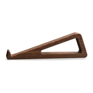 Drewniana podstawka pod laptopa, 2 wsporniki 26 cm, kąt 12 stopni - pojedynczy wspornik z boku na białym tle, bez wymiarów i napisów
