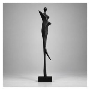 Figura abstrakcyjna kobiety na podstawie 92-130 cm, dekoracja podłogowa - wariant czarny, 92 cm
