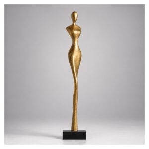 Figura abstrakcyjna kobiety na podstawie 92-130 cm, dekoracja podłogowa - wariant brąz antyczny, 95 cm