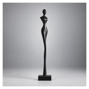 Figura abstrakcyjna kobiety na podstawie 92-130 cm, dekoracja podłogowa - wariant czarny, 95 cm