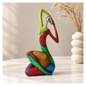 Figurka abstrakcyjna kobieta z żywicy, kolorowa, 23-35 cm, 3 modele - wariant model A klęczący 27 cm, wielokolorowy