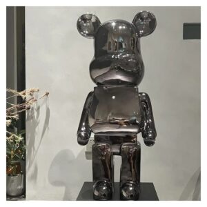 Figurka misia z żywicy 50 lub 80 cm z lustrzaną powłoką, dekoracja - wariant grafitowy, 50 cm