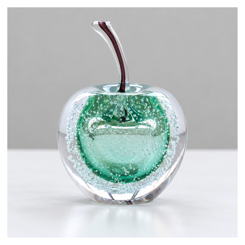 Figurka owoc jabłko lub gruszka z pęcherzykami, przezroczysta, 15-24 cm - wariant jabłko 15 cm