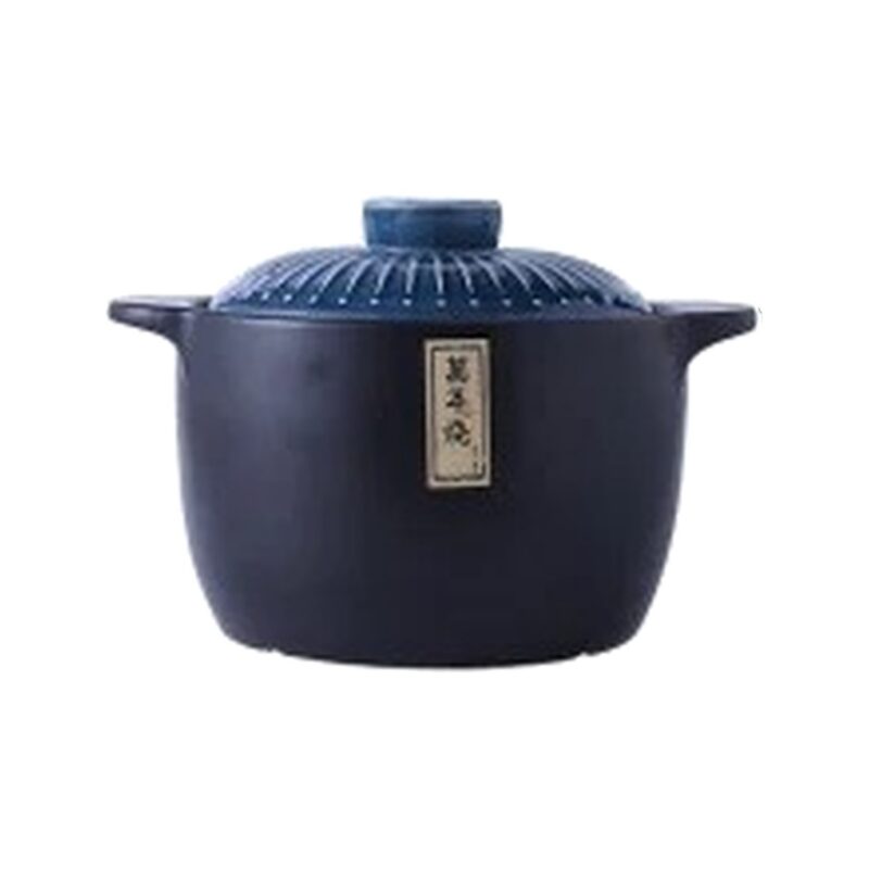 Garnek ceramiczny japoński z pokrywą 2,5-6 l, niebieski lub zielony - wariant niebieski, 3 l, wysoki