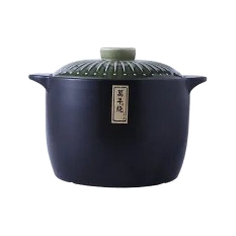 Garnek ceramiczny japoński z pokrywą 2,5-6 l, niebieski lub zielony - wariant zielony, 6 l, wysoki