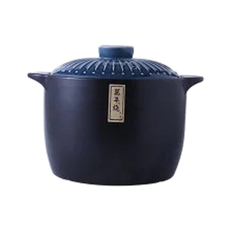 Garnek ceramiczny japoński z pokrywą 2,5-6 l, niebieski lub zielony - wariant niebieski, 6 l, wysoki