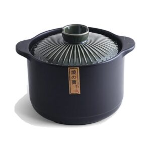 Garnek ceramiczny japoński z pokrywą 2,5-6 l, niebieski lub zielony - wariant zielony, 5,5 l, klasyczny