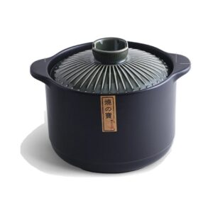 Garnek ceramiczny japoński z pokrywą 2,5-6 l, niebieski lub zielony - wariant zielony, 4,2 l, klasyczny