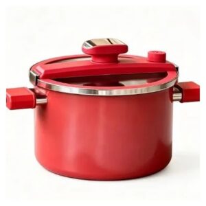 Garnek ciśnieniowy ceramiczny 26 cm 7 l do zup i mięsa, na indukcję - wariant czerwony