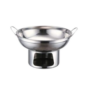 Garnek hot pot z podstawą na podgrzewacz 20 lub 22 cm, stal nierdzewna - wariant srebrny, 20 cm