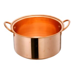 Garnek miedziany z pokrywą 24 lub 26 cm, z uchwytami, bez powłoki - garnek bez pokrywy
