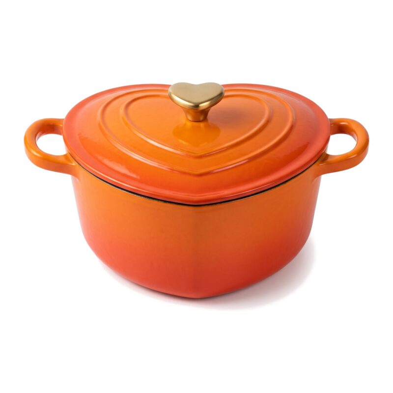 Garnek żeliwny emaliowany w kształcie serca lub kwiatu 11-22 cm - widok produktu
