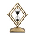 Klepsydra 30 minut w geometrycznej metalowej ramie, dekoracja na biurko - zdjęcie główne