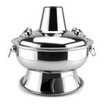 Kociołek do fondue na węgiel drzewny 28 cm ze stali nierdzewnej - zdjęcie główne