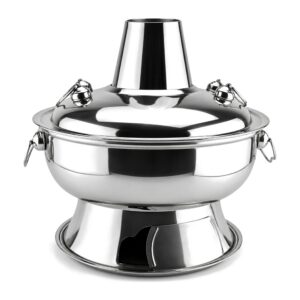 Kociołek do fondue na węgiel drzewny 28 cm ze stali nierdzewnej - zdjęcie główne