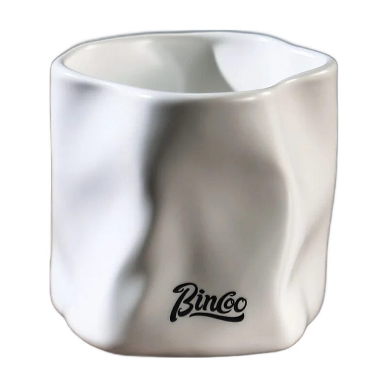 Kubek ceramiczny Bincoo 180 ml bez ucha, nieregularny kształt, do kawy - wariant biały