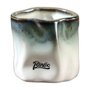 Kubek ceramiczny Bincoo 180 ml bez ucha, nieregularny kształt, do kawy - wariant niebieski