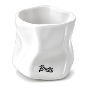 Kubek ceramiczny Bincoo 180 ml bez ucha, nieregularny kształt, do kawy - biały wariant kubka, widok 3/4