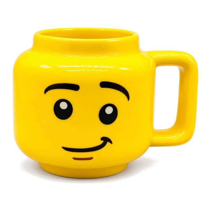 Kubek ceramiczny w kształcie głowy z buzią 250 ml, żółty, prezent - zdjęcie główne
