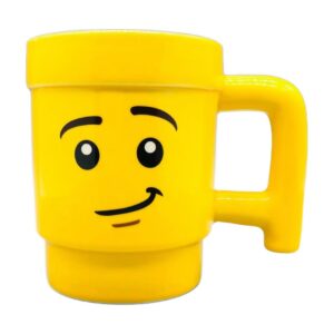 Kubek ceramiczny w kształcie głowy z buzią 250 ml, żółty, prezent - wariant półuśmiech wysoki