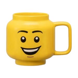 Kubek ceramiczny w kształcie głowy z buzią 250 ml, żółty, prezent - wariant szeroki uśmiech