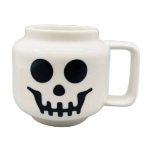 Kubek ceramiczny w kształcie głowy z buzią 250 ml, żółty, prezent - wariant czaszka