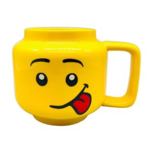 Kubek ceramiczny w kształcie głowy z buzią 250 ml, żółty, prezent - wariant wystawiony język