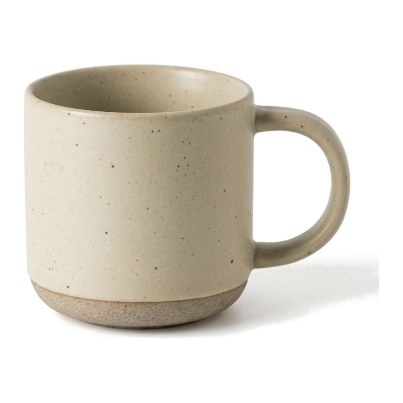 Kubek ceramiczny w kropki 150 ml, matowy, z surowym spodem - zdjęcie główne