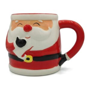 Kubek ceramiczny Mikołaj 3D, 201-300 ml, czerwono-biały na prezent - zdjęcie główne