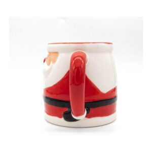 Kubek ceramiczny Mikołaj 3D, 201-300 ml, czerwono-biały na prezent - tył kubka z uchem