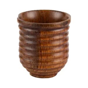 Kubek drewniany w stylu japońskim, 16 kształtów, czarki i kubki 50-280 ml - wariant kubek prążkowany 80 ml