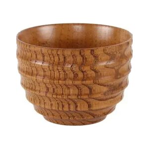 Kubek drewniany w stylu japońskim, 16 kształtów, czarki i kubki 50-280 ml - wariant czarka falowana 130 ml