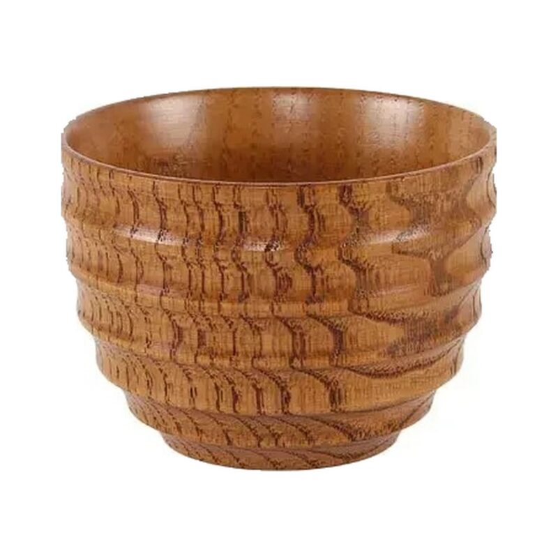 Kubek drewniany w stylu japońskim, 16 kształtów, czarki i kubki 50-280 ml - wariant czarka falowana 130 ml