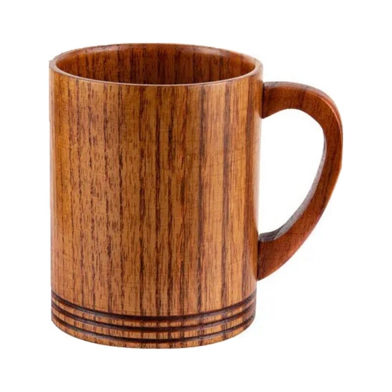 Kubek drewniany w stylu japońskim, 16 kształtów, czarki i kubki 50-280 ml - wariant kubek z uchem 280 ml