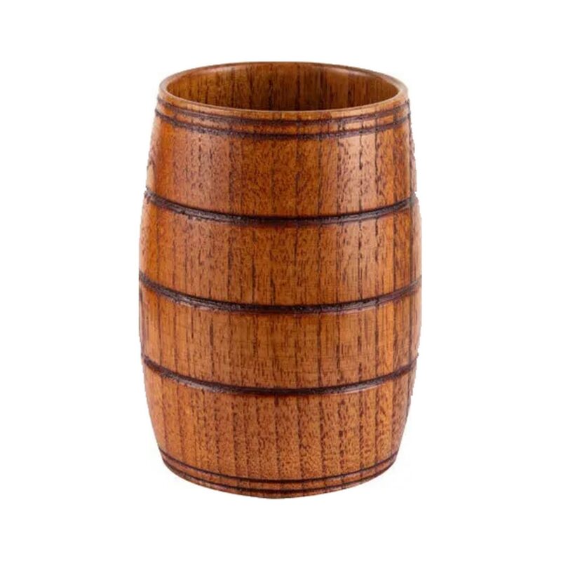 Kubek drewniany w stylu japońskim, 16 kształtów, czarki i kubki 50-280 ml - wariant beczułka duża 180 ml