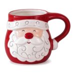 Kubek świąteczny Mikołaj 350 ml, ceramiczny z tłoczoną brodą - zdjęcie główne