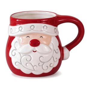 Kubek świąteczny Mikołaj 350 ml, ceramiczny z tłoczoną brodą - zdjęcie główne