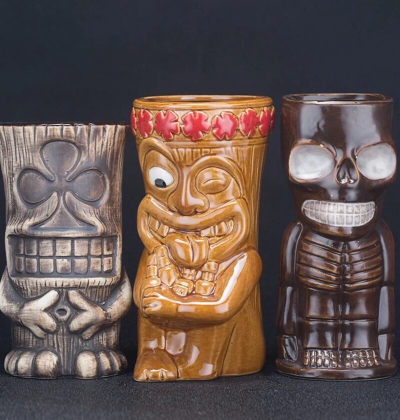 Kubek tiki ceramiczny do koktajli, wiele wzorów, 250-770 ml - półka domowego baru z kubkami