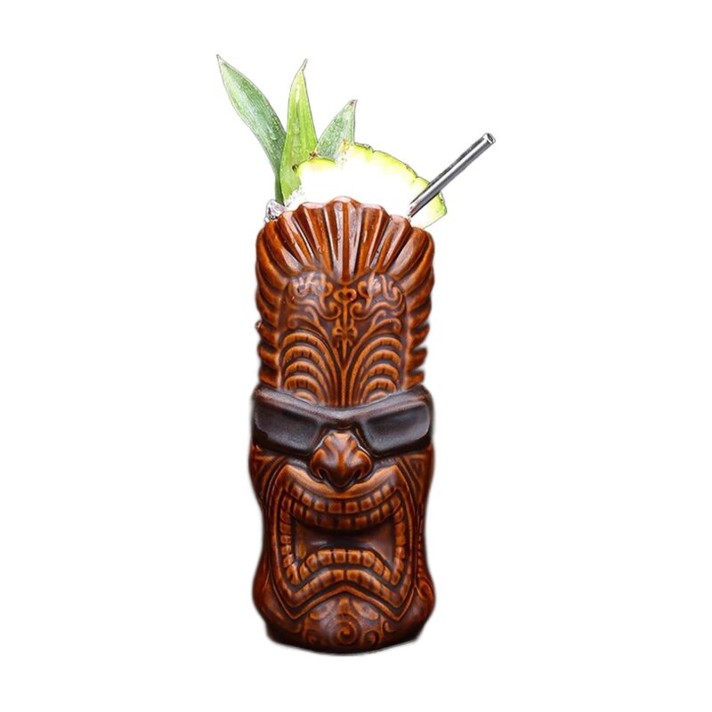 Kubek tiki ceramiczny do koktajli, wiele wzorów, 250-770 ml - wariant wzór D, 600 ml