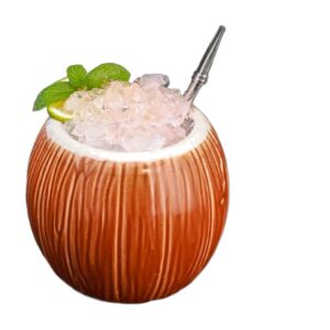 Kubek tiki ceramiczny do koktajli, wiele wzorów, 250-770 ml - wariant wzór Q1, 520 ml