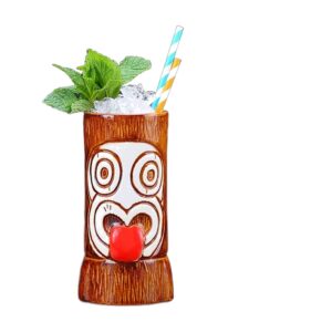 Kubek tiki ceramiczny do koktajli, wiele wzorów, 250-770 ml - wariant wzór AT, 550 ml