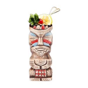 Kubek tiki ceramiczny do koktajli, wiele wzorów, 250-770 ml - wariant wzór W1, 420 ml