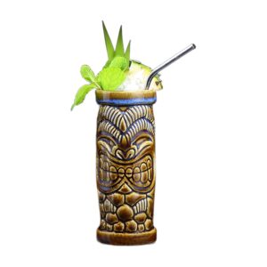 Kubek tiki ceramiczny do koktajli, wiele wzorów, 250-770 ml - wariant wzór AF, 385 ml