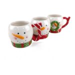 Kubki bałwanki ceramiczne 286 ml, zestaw 3 szt. do układania w stos - zdjęcie główne