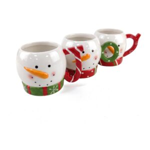 Kubki bałwanki ceramiczne 286 ml, zestaw 3 szt. do układania w stos - zdjęcie główne