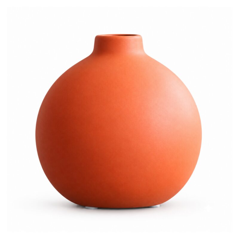 Mały wazon ceramiczny matowy z wąską szyjką, nordycki, 3 kolory - wariant pomarańczowy